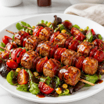 bbq chicken skewer salad 1
