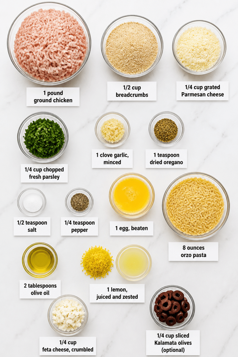 Greek Chicken Meatballs with Lemon Orzo greek chicken meatballs with lemon orzo 3