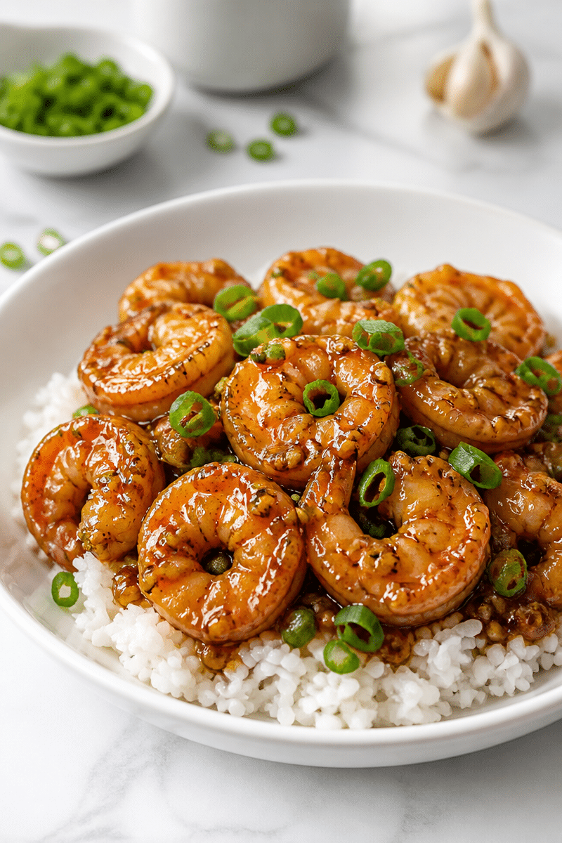 irresistible honey garlic shrimp bowls 1