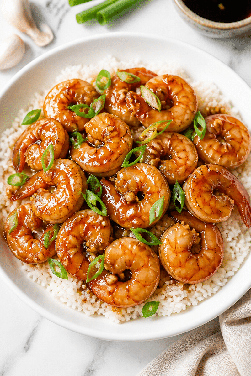 irresistible honey garlic shrimp bowls 2