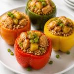 teriyaki pineapple chicken and rice stuffed pepper 1