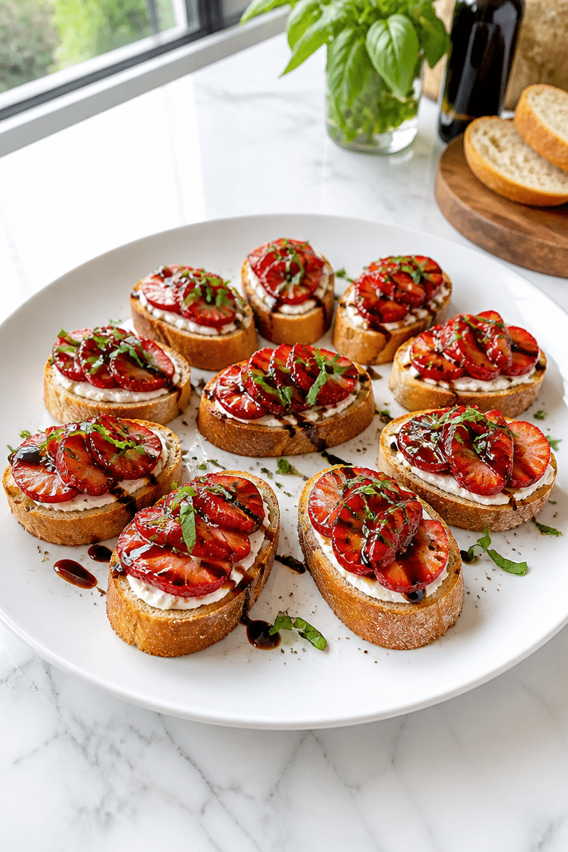 balsamic glazed strawberry crostini 1