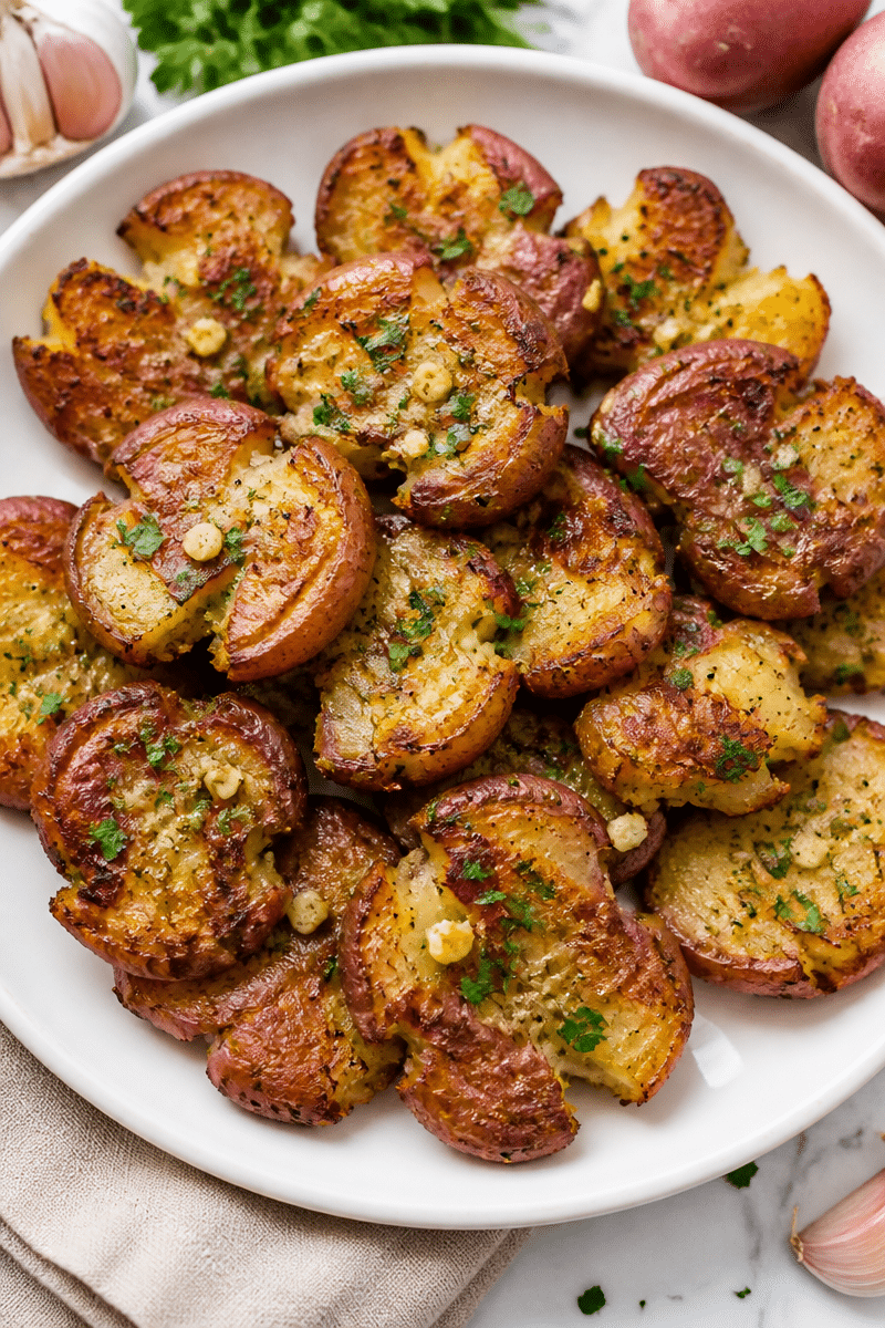 Crispy Smashed Red Potatoes with Garlic crispy smashed red potatoes with garlic 2
