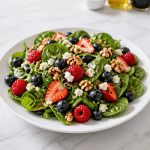 fresh berry and spinach salad with walnuts 1