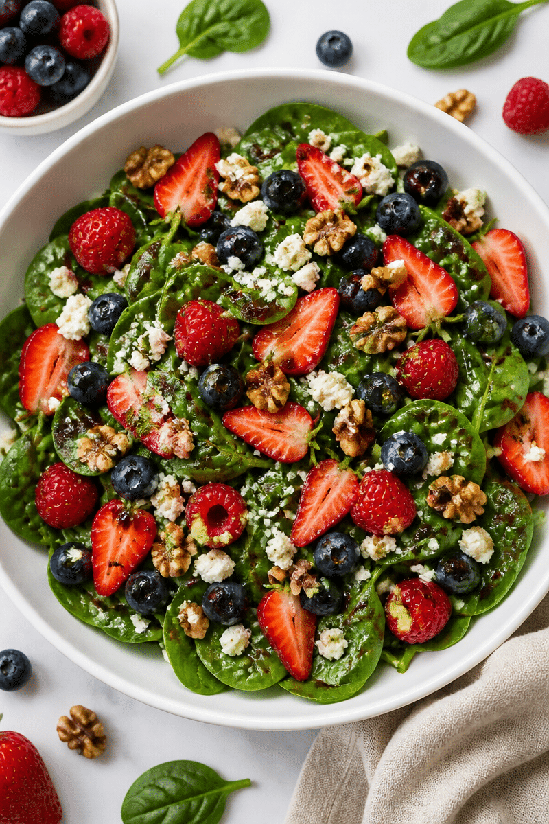 Fresh Berry and Spinach Salad with Walnuts fresh berry and spinach salad with walnuts 2