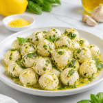 lemon basil marinated mozzarella balls 1