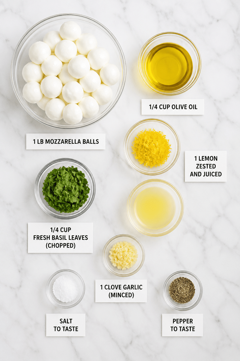Lemon Basil Marinated Mozzarella Balls lemon basil marinated mozzarella balls 3