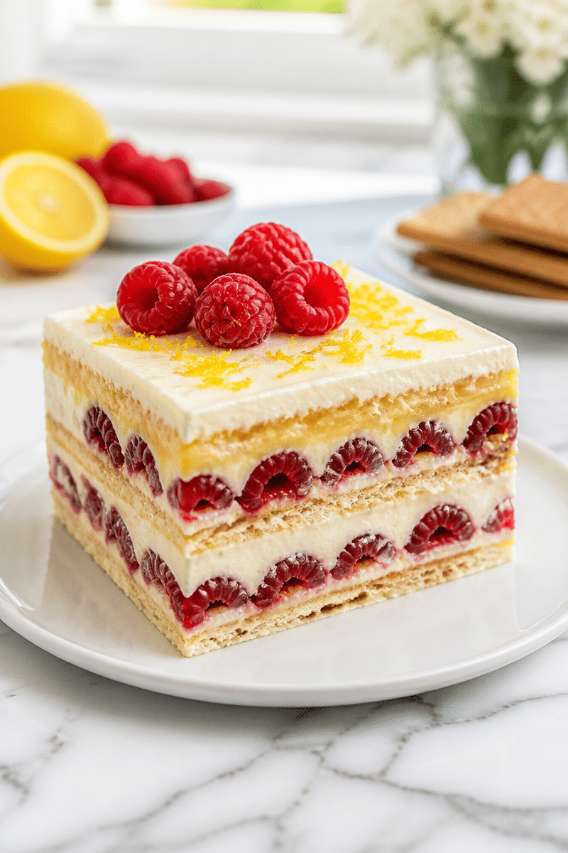 lemon raspberry icebox cake 1