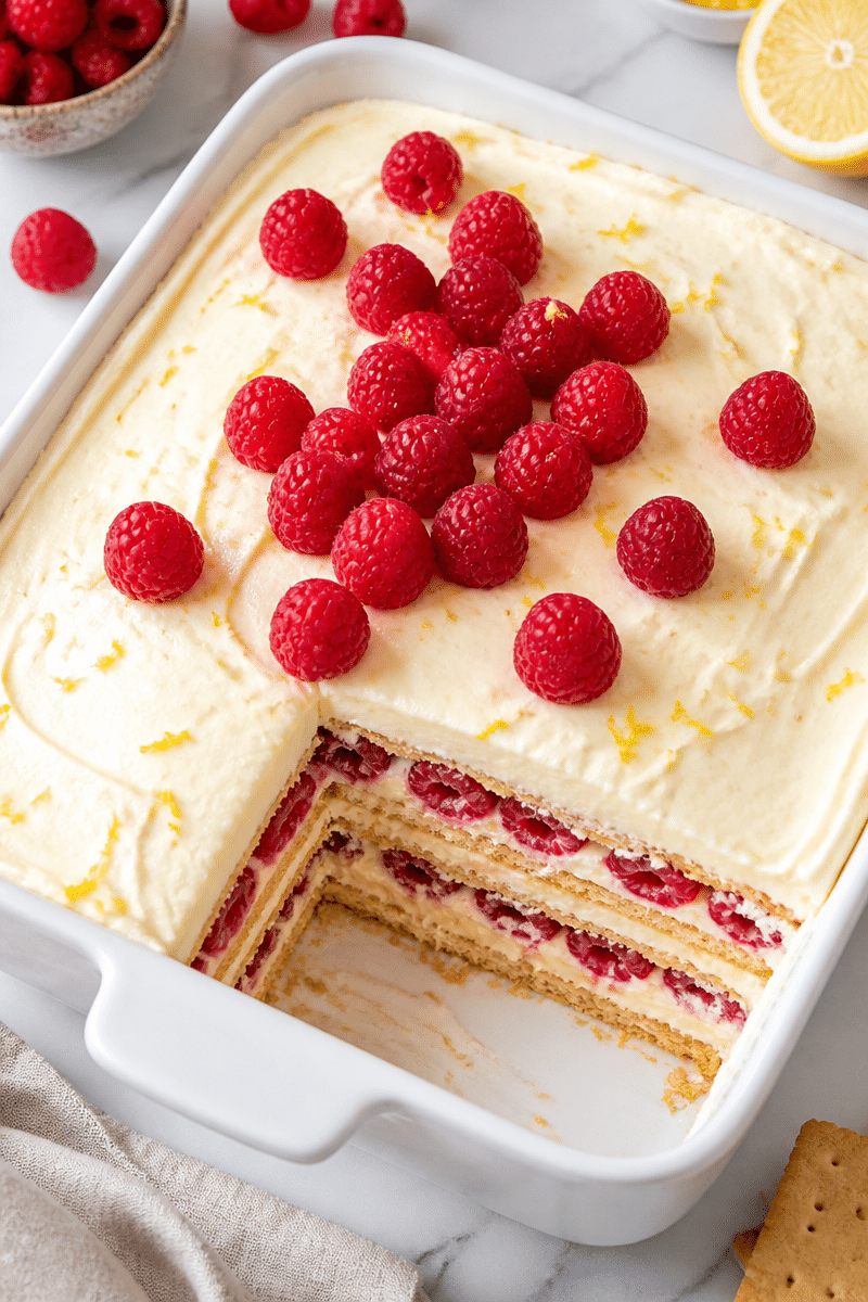 lemon raspberry icebox cake 2