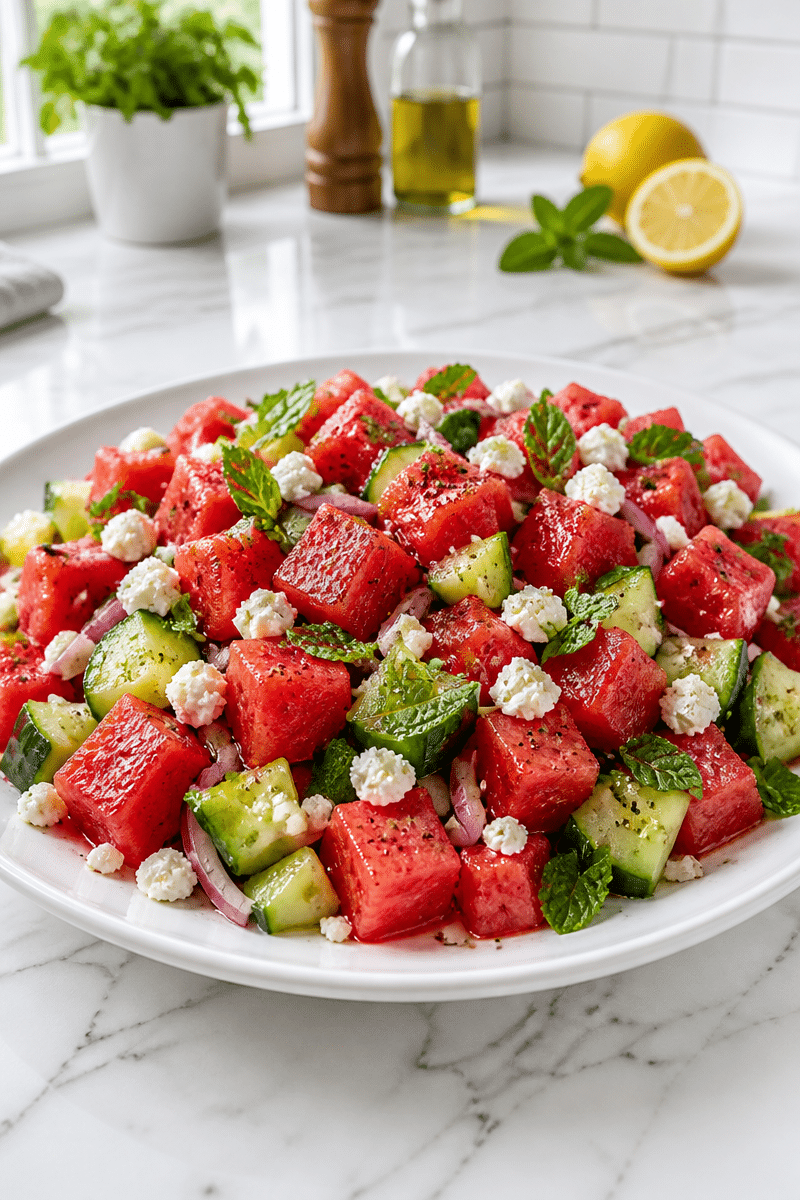 mediterranean watermelon salad with feta 1