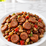 smoked turkey sausage and bean skillet 1