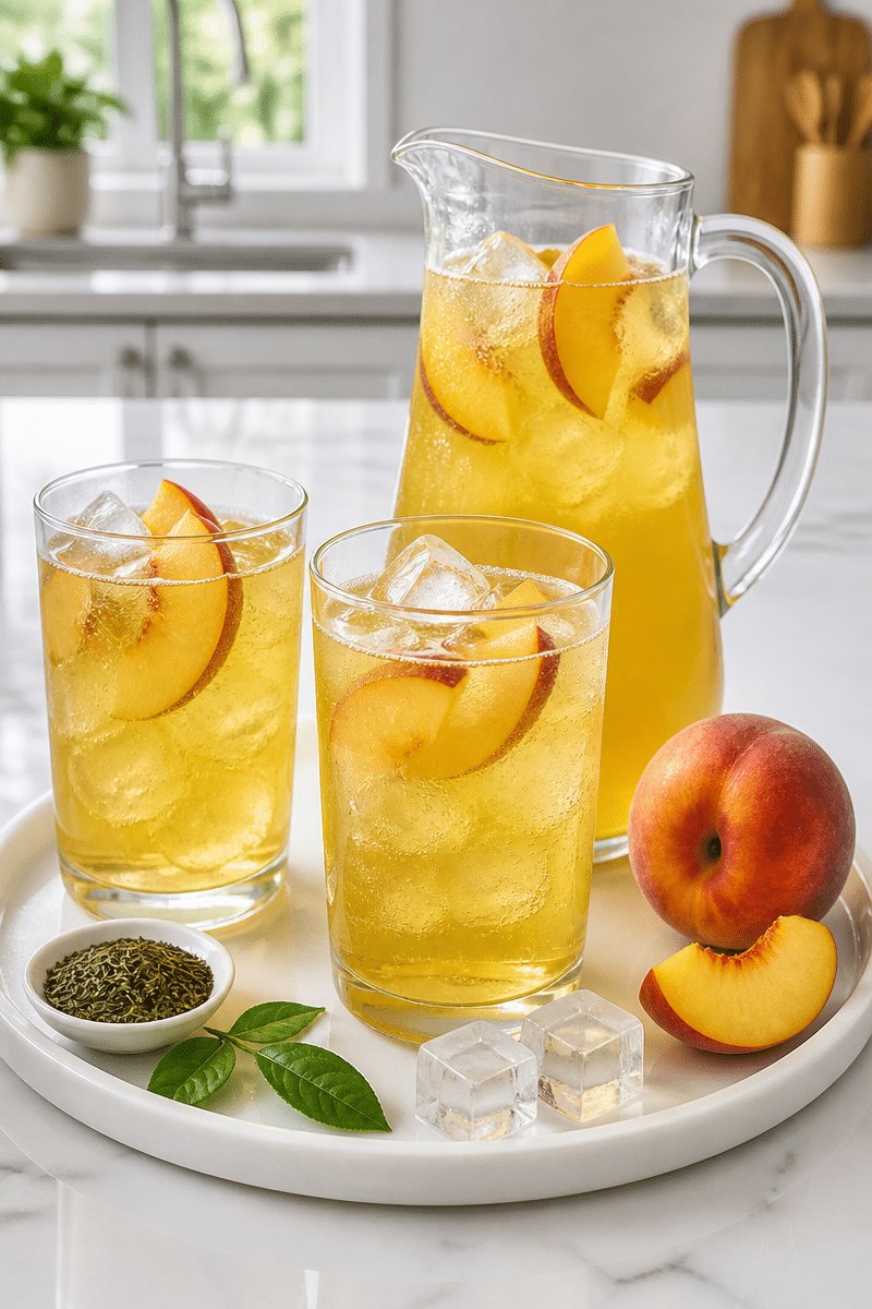Sparkling Peach Green Tea sparkling peach green tea 1
