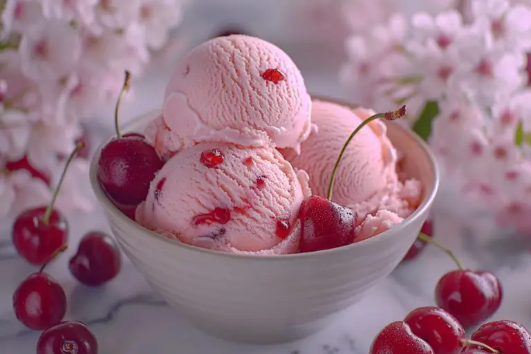 Homemade Cherry Vanilla Ice Cream