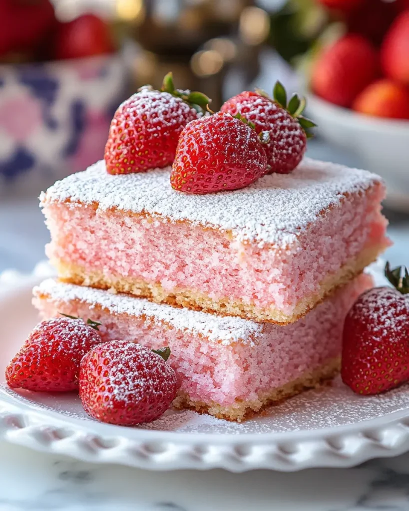 Easy homemade strawberry cake made with only three ingredients