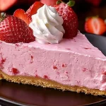 Delicious Strawberry Cool Whip Pie with fresh strawberries and whipped cream