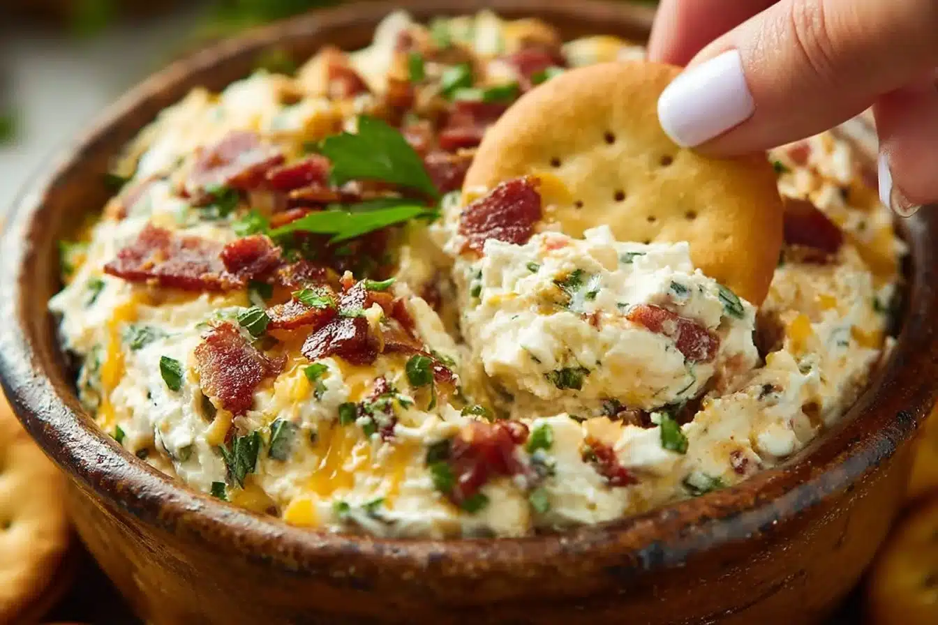 Delicious million dollar dip served with tortilla chips