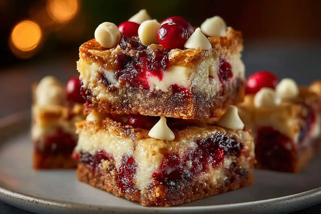 Delicious homemade Christmas Bars decorated for the holiday season
