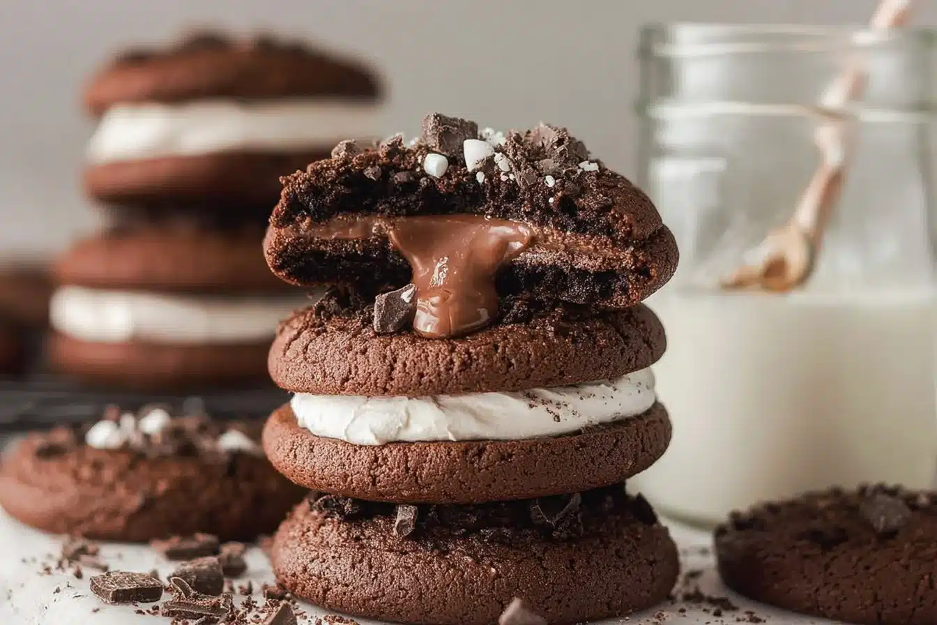 Delicious chocolate pie cookies on a plate ready to enjoy