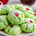 Delicious Grinch Cookies decorated for the holiday season