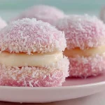 Delicious old fashioned raspberry cream jelly cakes with creamy filling