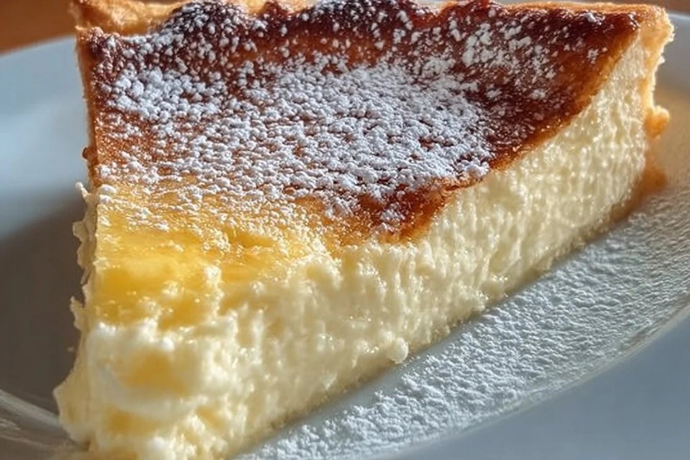 Delicious homemade ricotta pie served on a plate