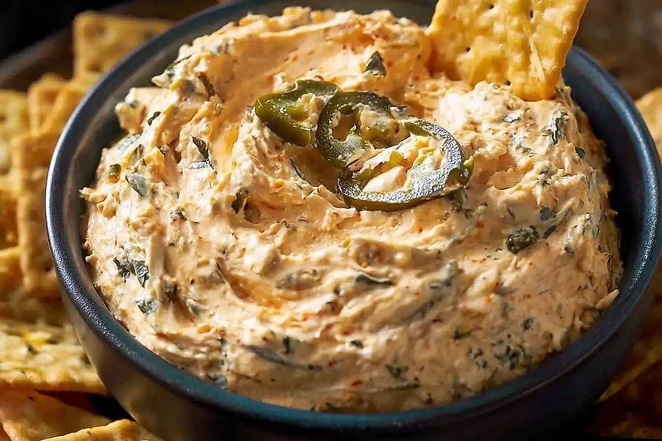 A creamy dip featuring roasted jalapeño and cream cheese, perfect for parties.