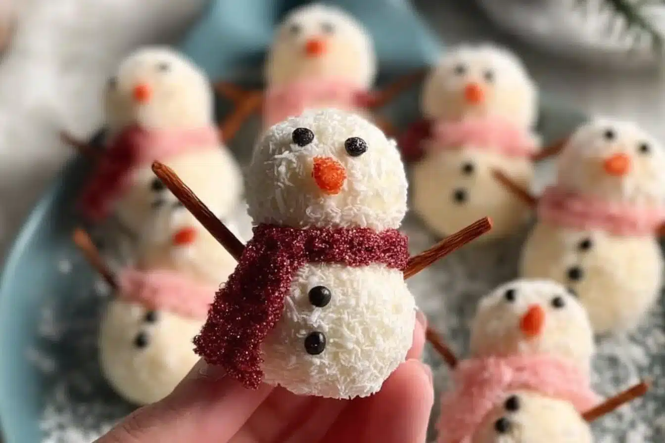 Cute snowmen truffles, a festive no-bake treat for the holidays