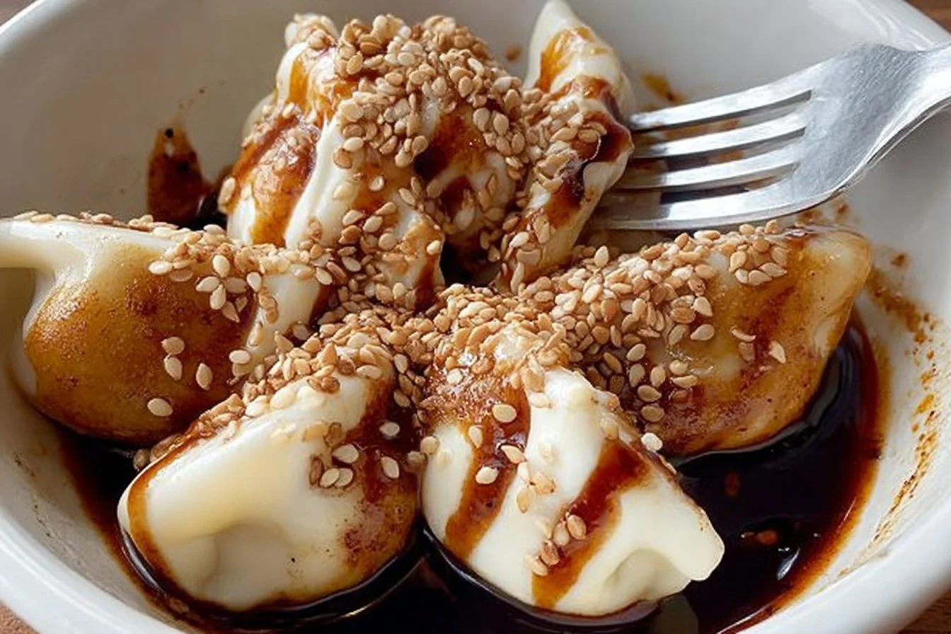 Delicious Aldi soup dumplings ready for a quick meal hack.