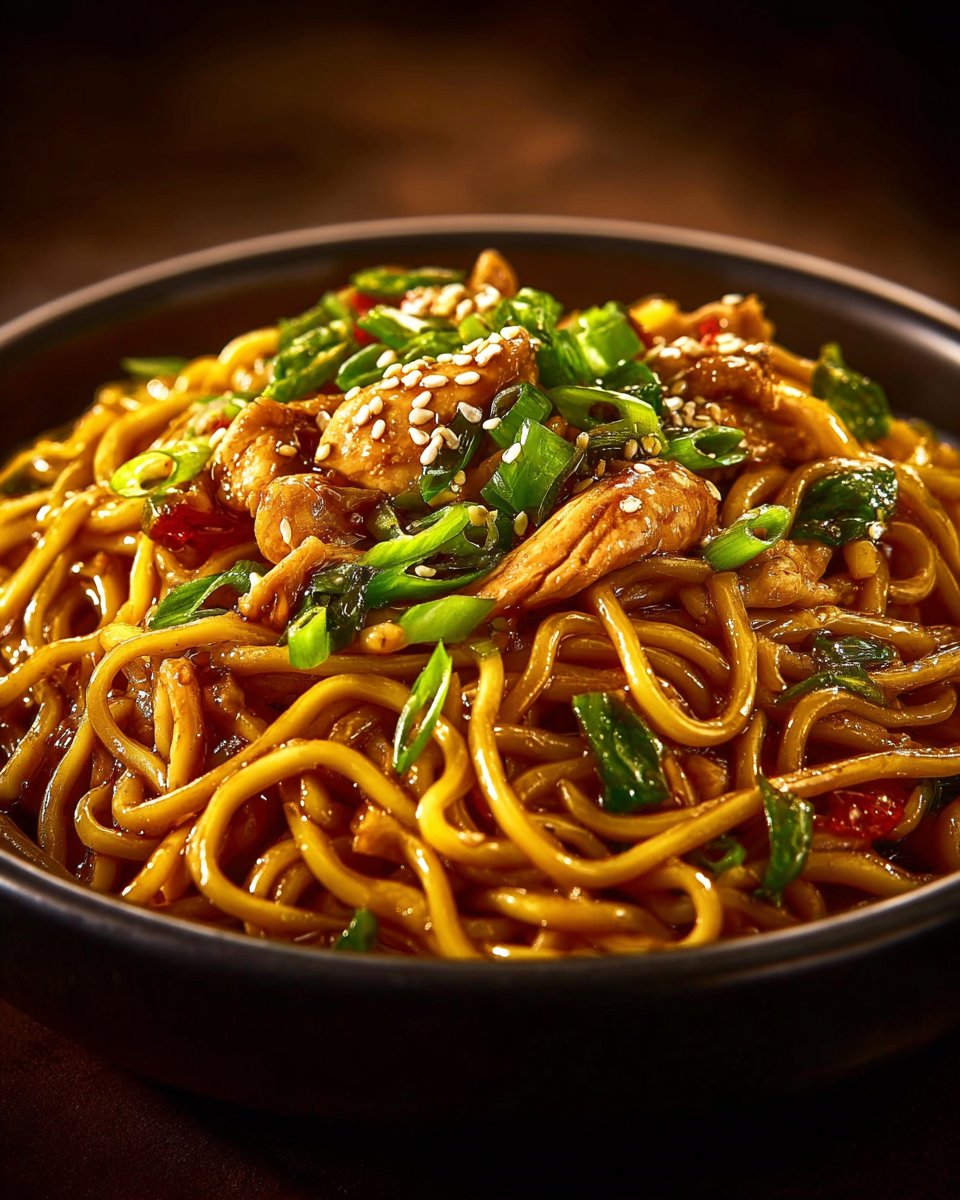 Sticky Garlic Chicken Noodles Recipe Sticky Garlic Chicken Noodles Recipe