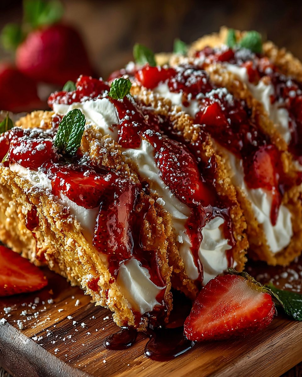 Strawberry Crunch Cheesecake Tacos Strawberry Crunch Cheesecake Tacos