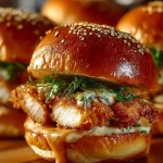 Bang Bang Chicken Sliders served on a platter with fresh toppings and sauce