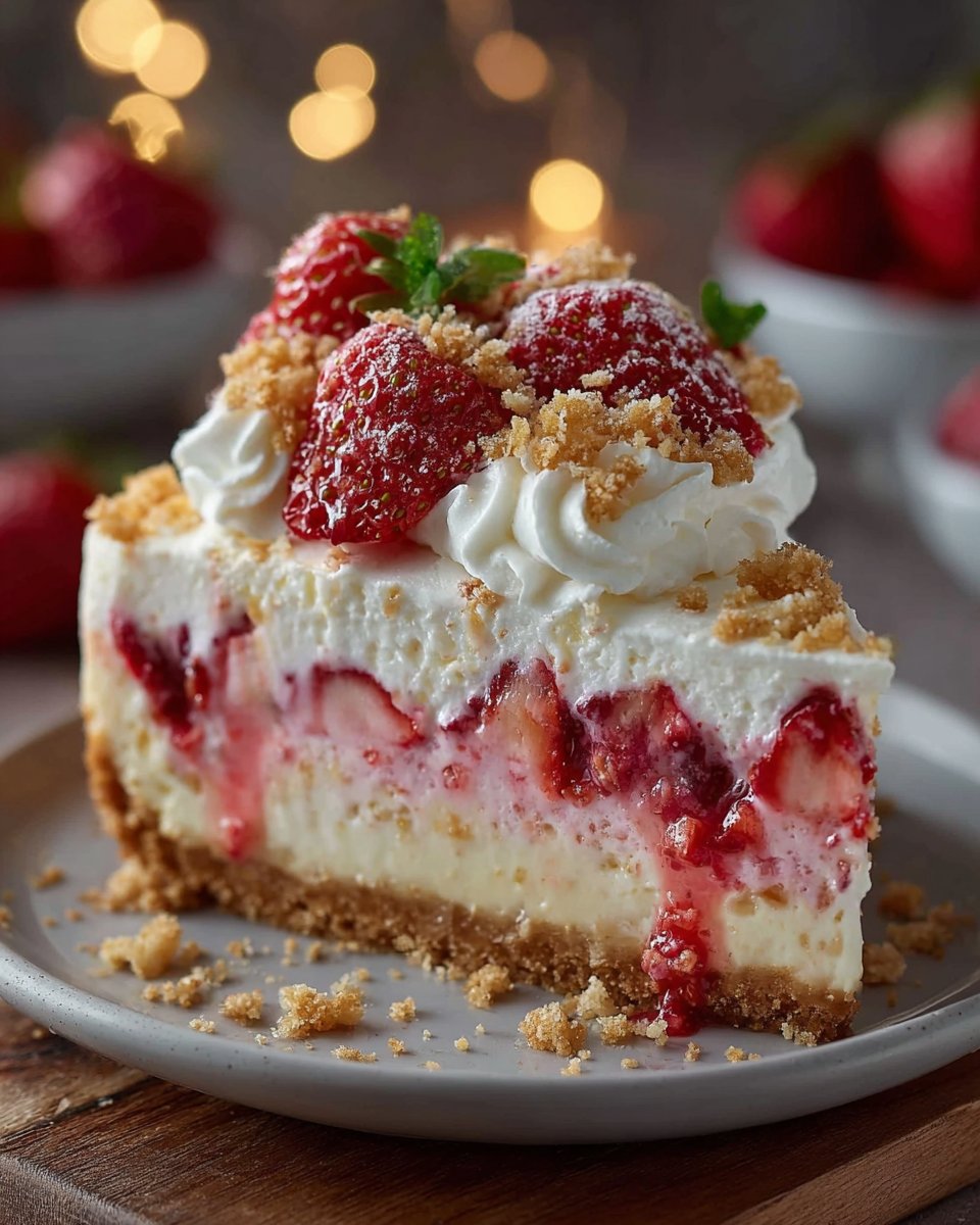 Strawberry Crunch Cheesecake Strawberry Crunch Cheesecake