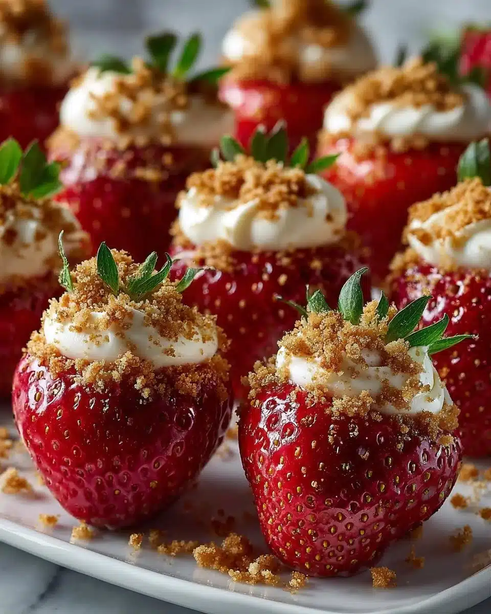 Cheesecake topped with creamy strawberries filling and garnished beautifully
