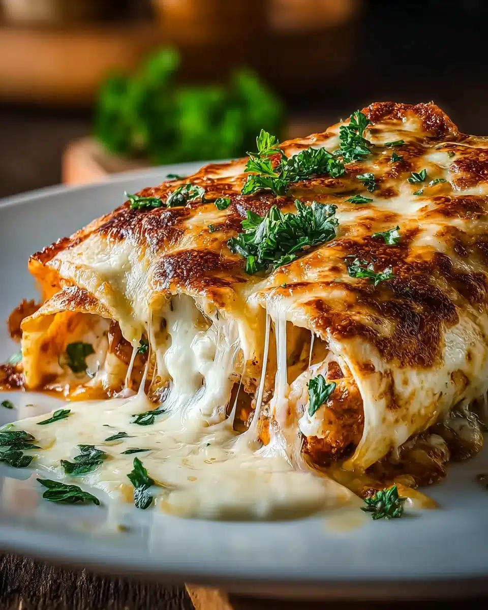 Cheesy garlic chicken wraps filled with tender chicken and melted cheese