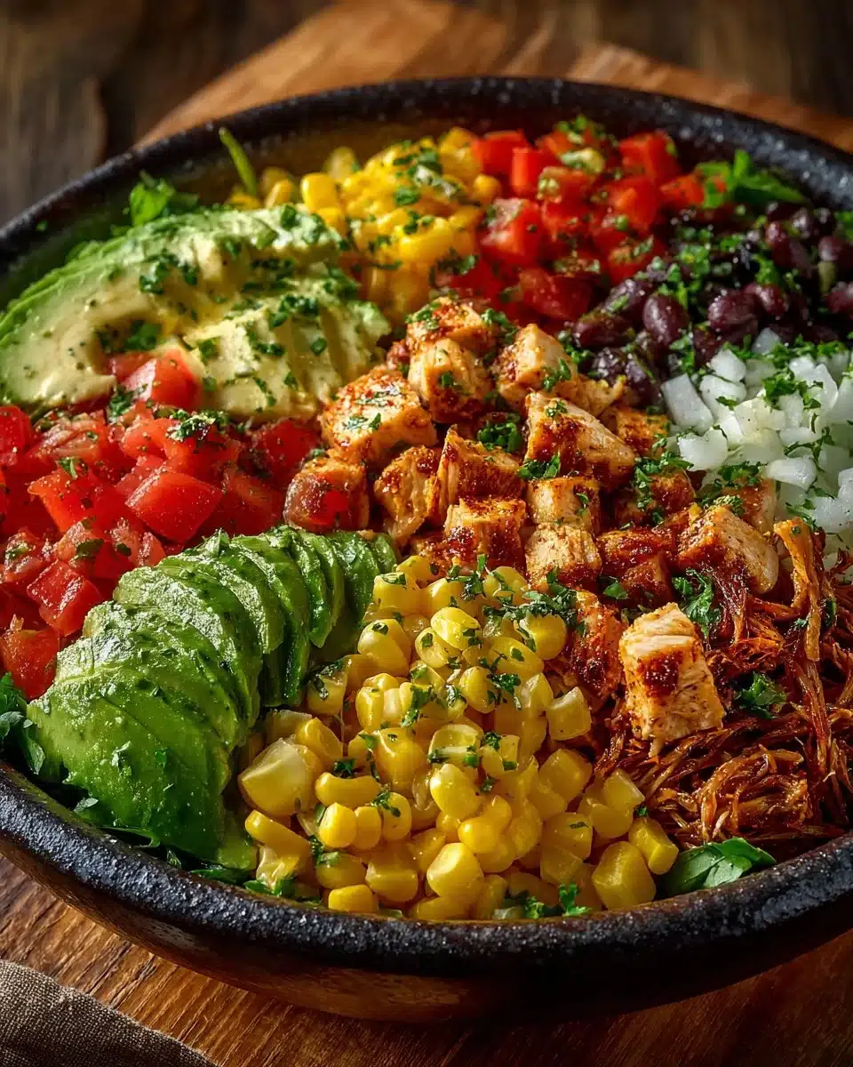 Delicious Pioneer Woman burrito bowl with fresh ingredients and vibrant colors