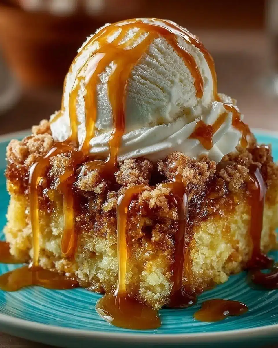 Delicious Pumpkin Dump Cake served on a plate
