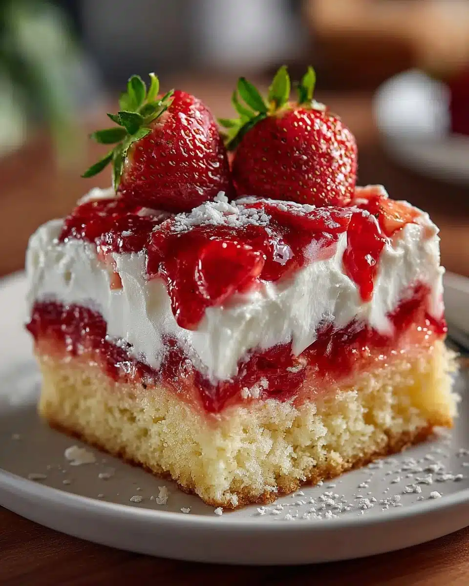 Delicious Strawberry Earthquake Cake with rich flavors and a gooey center