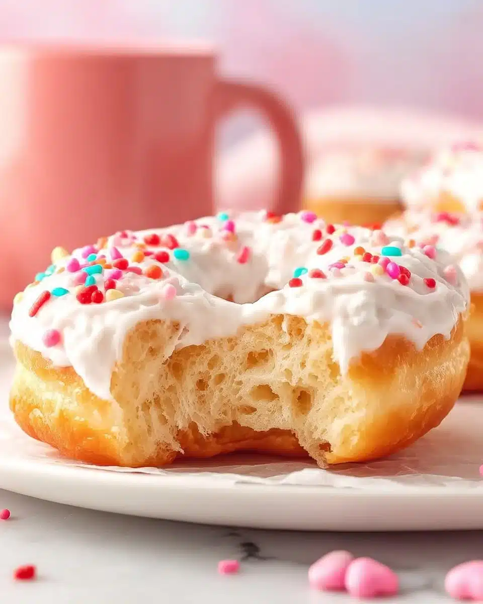 Delicious air fryer biscuit donuts topped with glaze on a white plate