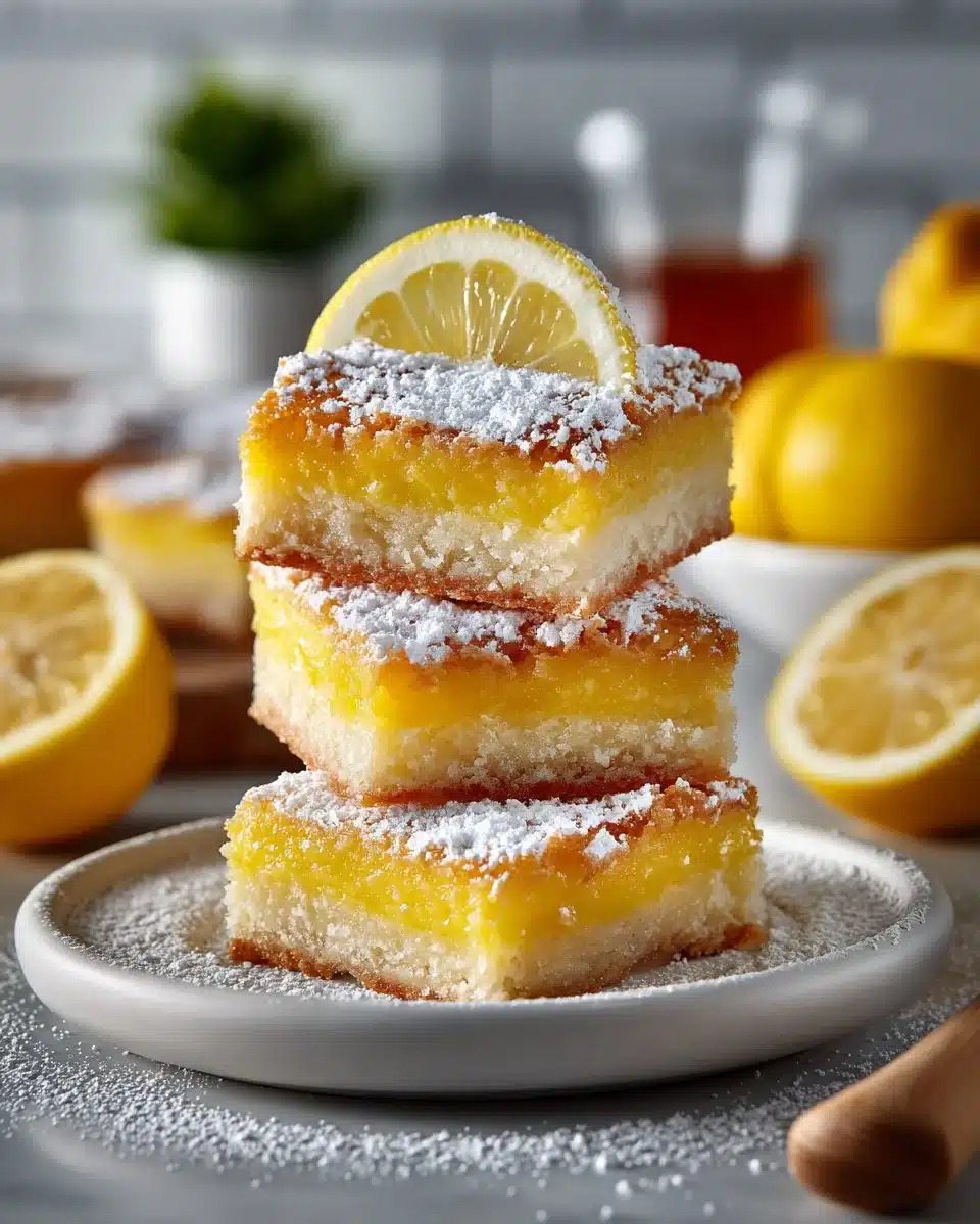 Classic lemon bars with a sweet, tangy filling and buttery crust.