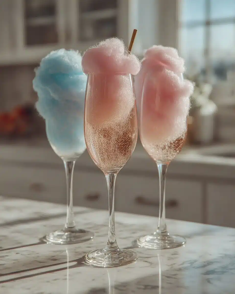 Colorful cotton candy mocktail served in a festive glass