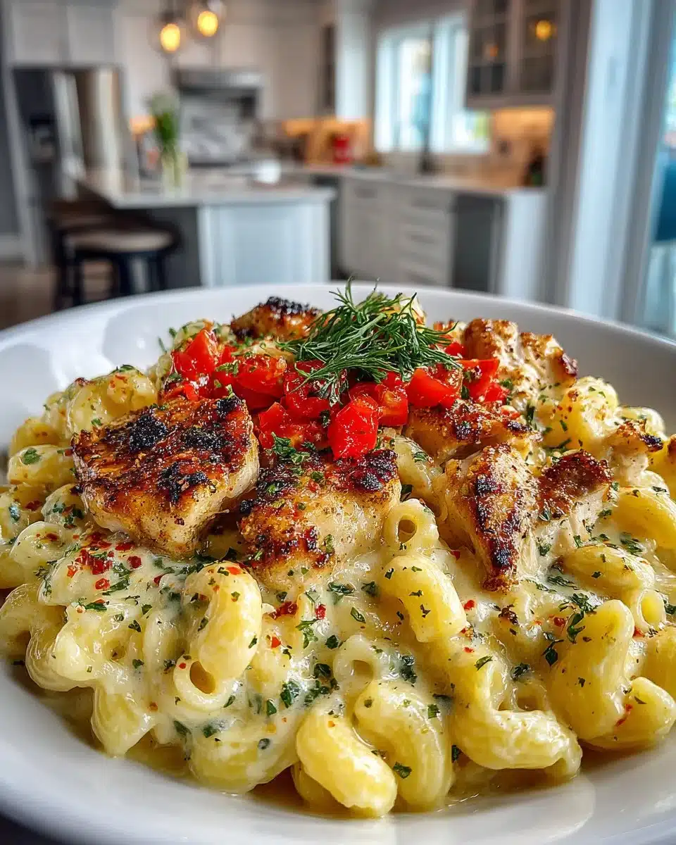 Creamy Honey Pepper Chicken Mac and Cheese with delightful flavors