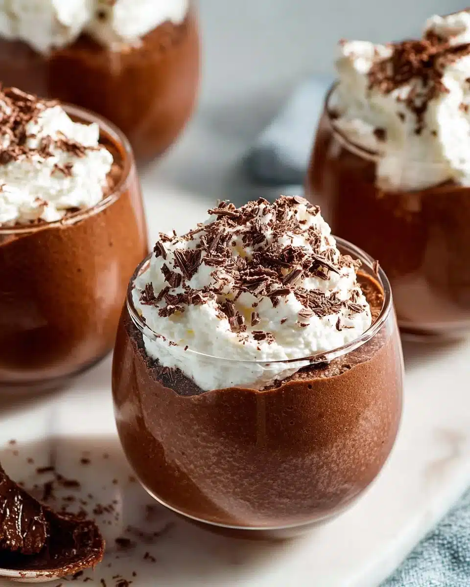 Delicious easy chocolate mousse served in elegant dessert cups