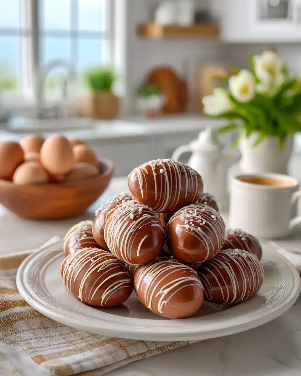 Delicious homemade Reese's Eggs ready to enjoy for Easter