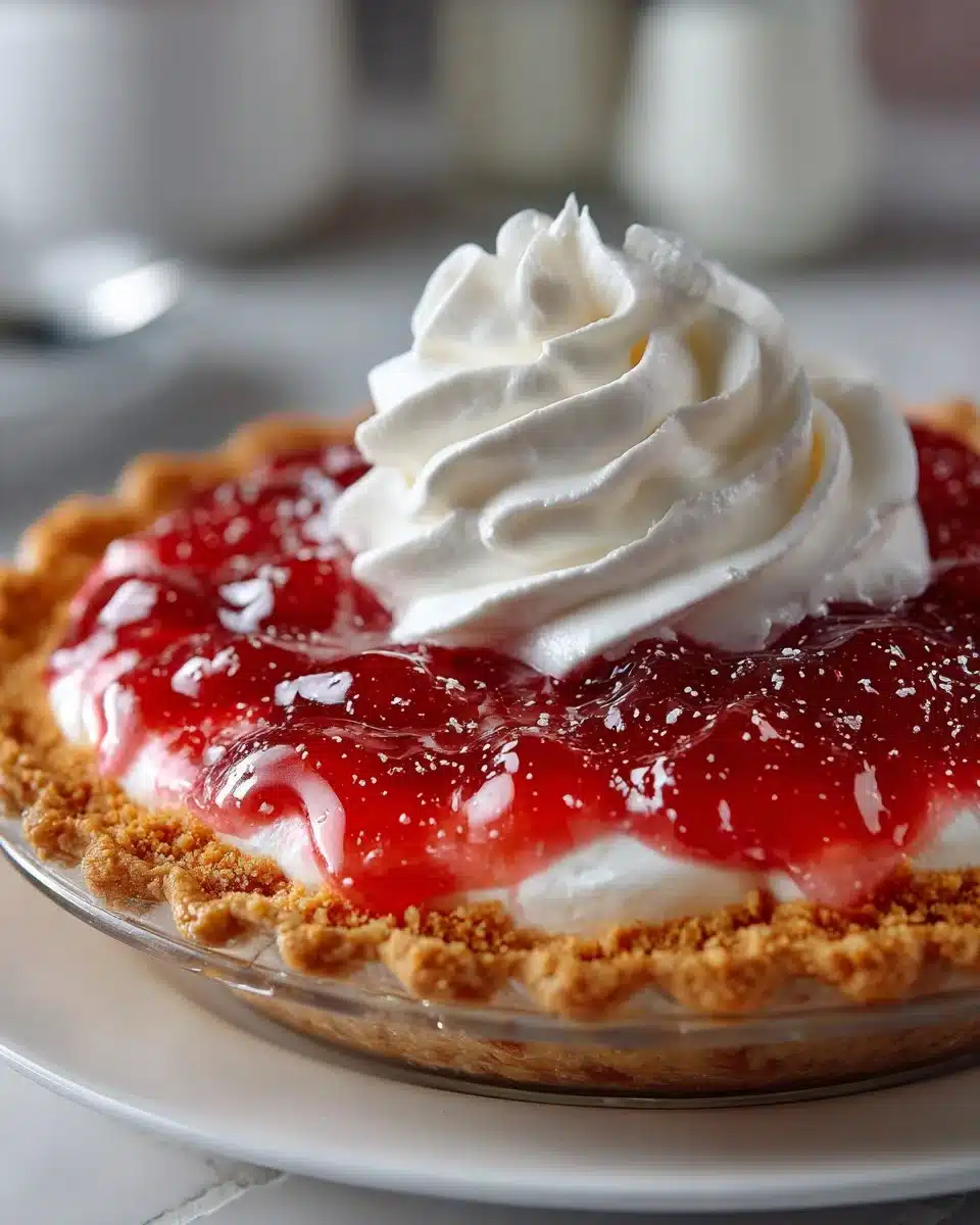 A vibrant Kool-Aid Pie showcasing its colorful layers and creamy texture.