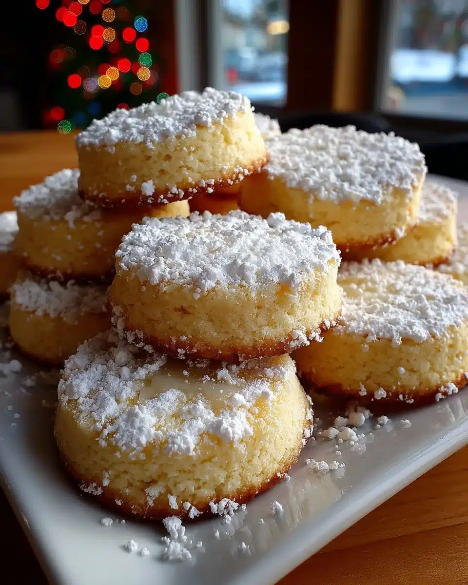 Freshly baked Lemon Shortbread Cookies on a cooling rack
