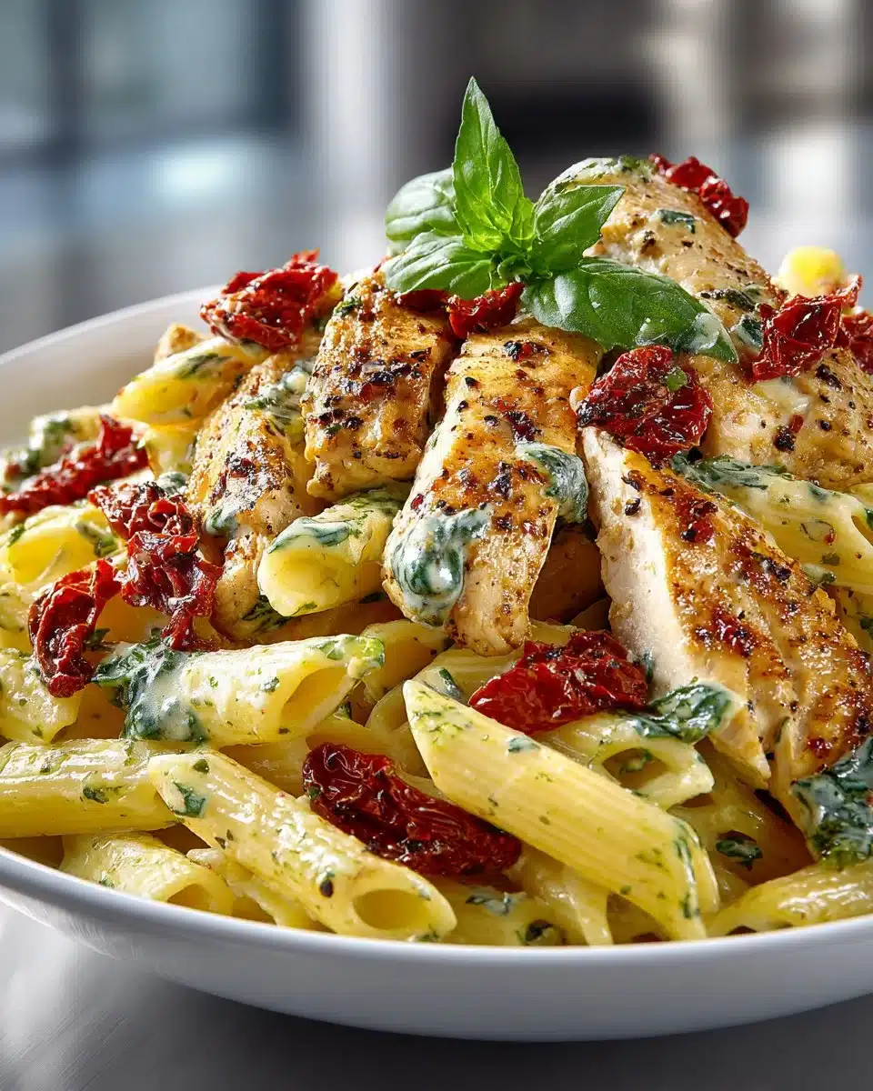 Delicious Marry Me Chicken Pasta with Sun-Dried Tomatoes served in a bowl