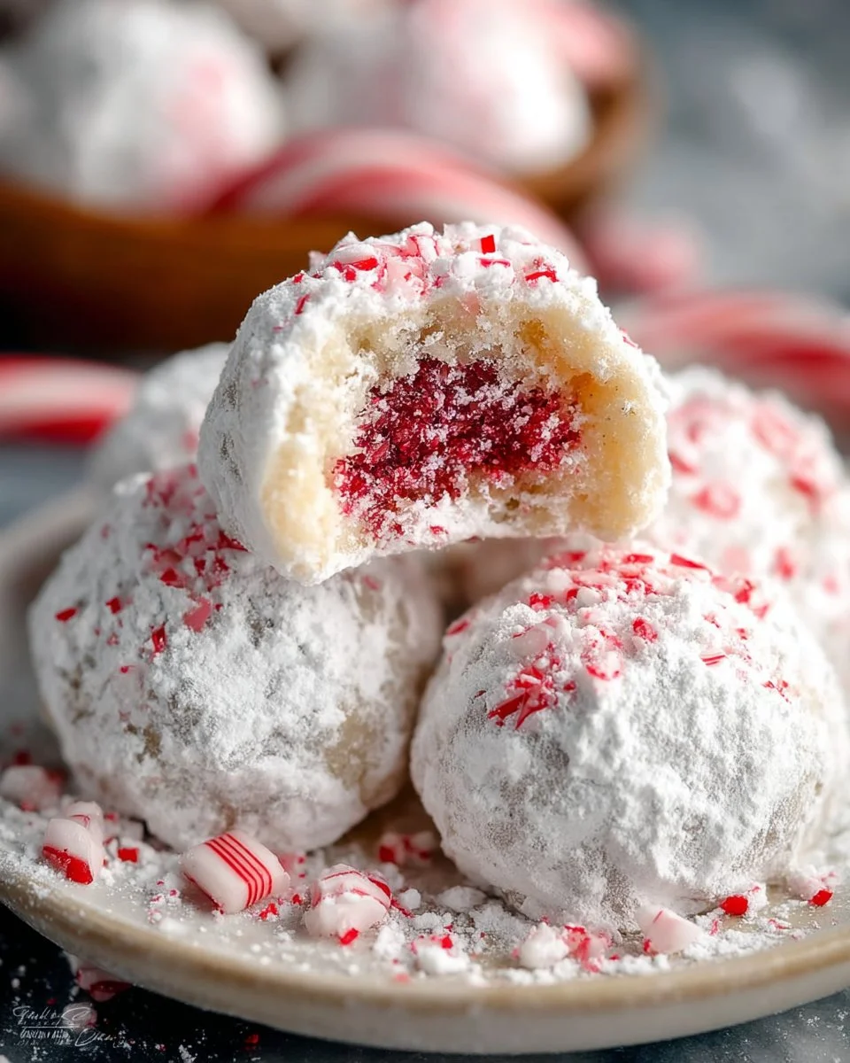 Peppermint Snowball Cookies Peppermint Snowball Cookies