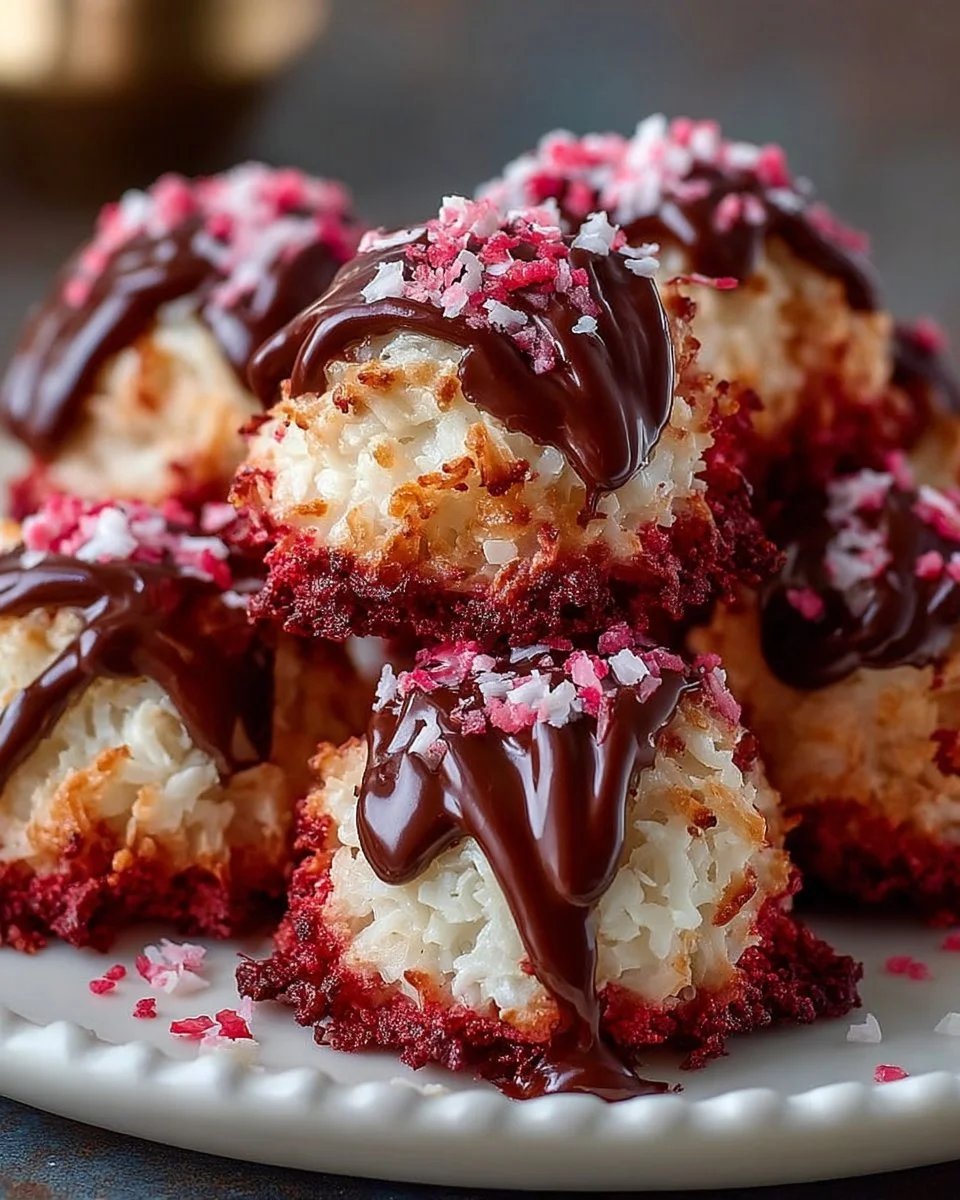 Red Velvet Coconut Macaroons Red Velvet Coconut Macaroons