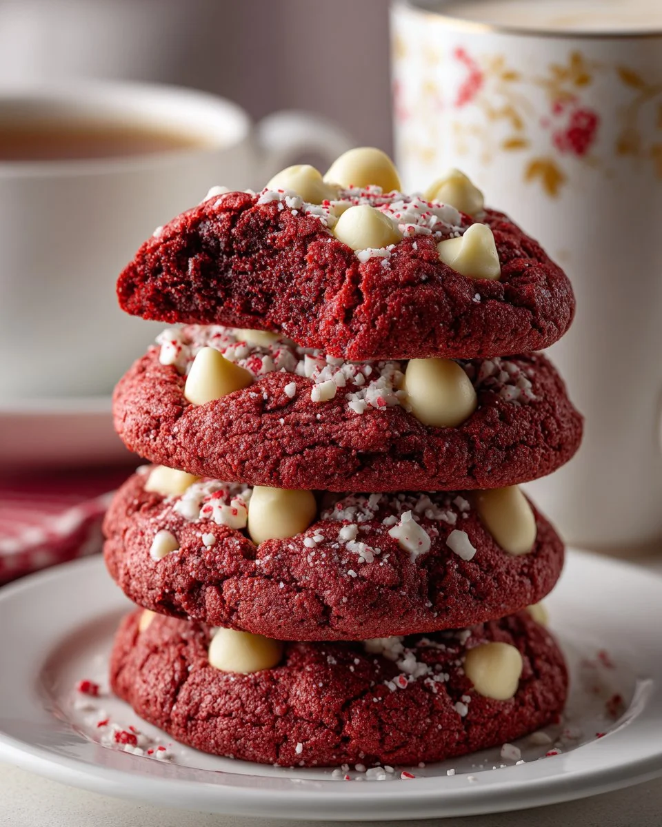 Red Velvet White Chocolate Cookies Red Velvet White Chocolate Cookies