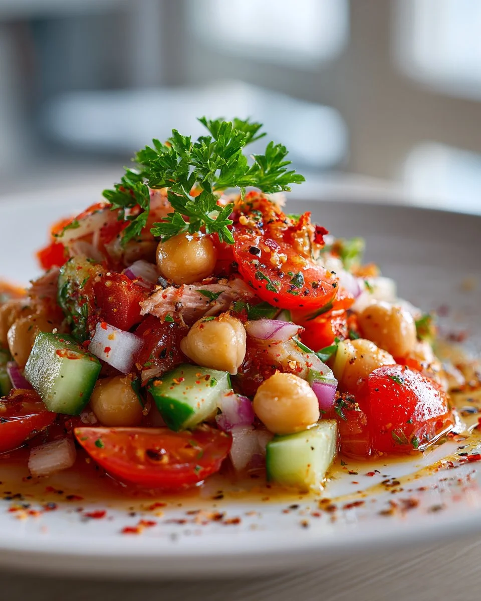 Simple Tuna Garbanzo Bean Salad Simple Tuna Garbanzo Bean Salad